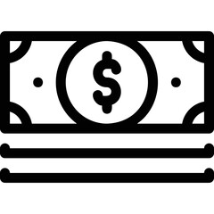 Simple vector icon cash money