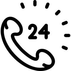 Simple vector icon 24-hour hotline