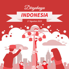 happy indonesia independence day instagram feed template