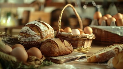 Digital shoppers adding farm-fresh eggs and artisan bread to virtual baskets