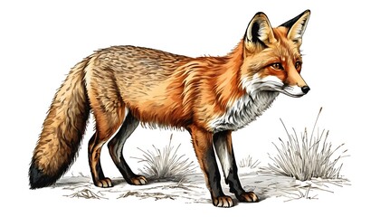 Profile of a Fox,a fox lost near the hunt; animal alone on white background,creative fox Animal Modern Simple Design Concept logo set,156