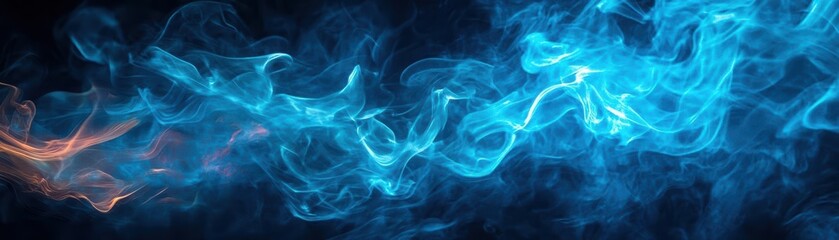 Obraz premium A captivating display of swirling blue smoke on a dark background, perfect for adding a mystical and vibrant touch to any design.