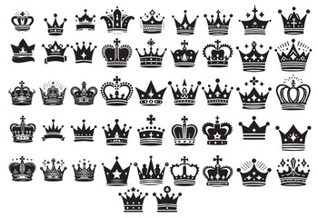 Crowns. Vector Crown Icon Set. Collection of Crown Symbols