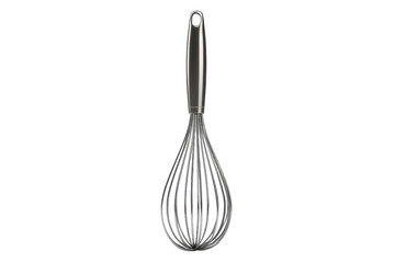 Stainless steel kitchen whisk isolated on transparent background. essential tool for baking, mixing, and cooking.