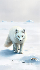 Obraz premium Region fox in the snow wallpapers for I pad, Notebook cover, I phone, tab mobile high quality images