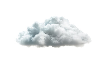 White fluffy cloud isolated on a transparent background, perfect for design and illustration projects.