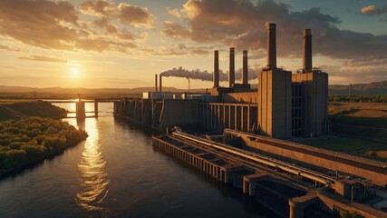dam on the river power plant