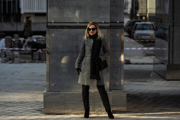 Portrait of a glamorous business woman in the street