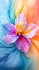 Fototapeta premium beautiful elegant rainbow colors flowers on colorful background