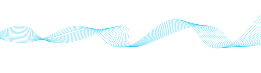 abstract blue line wave background. light lines wavy flowing dynamic in blue colors isolated on white background. AI technology, digital, communication, 5G, science, music. vector illustration