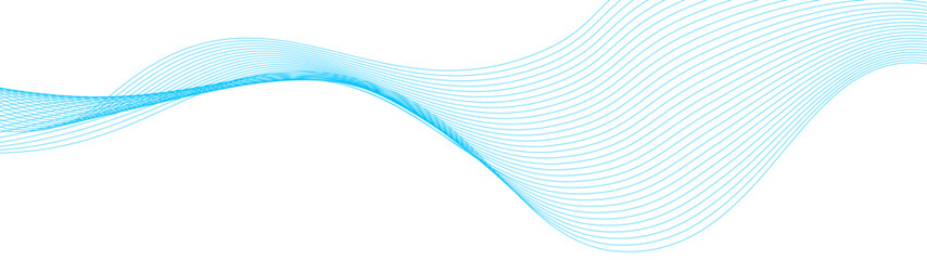 abstract blue line wave background. light lines wavy flowing dynamic in blue colors isolated on white background. AI technology, digital, communication, 5G, science, music. vector illustration