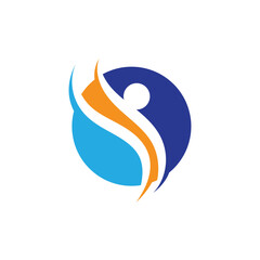 People jump success logo character logo sign illustration vector