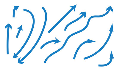 Arrow vector. Collection hand drawn arrows. Set simple arrows in isolated background. Arrow  icons. Eps 10.