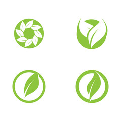 Logos of green Tree leaf ecology