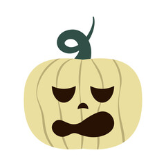 Pumpkin on a white background. The main symbol of the Happy Halloween holiday. Thanksgiving and Harvesting illustration