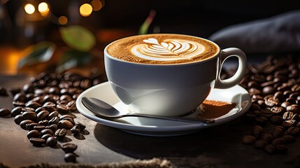 A cup of coffee with latte art