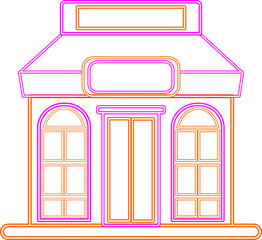 Shopping Store Neon Line