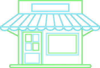 Shopping Store Neon Line