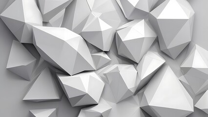 Fototapeta premium Creative geometric white abstract background of polygon textured design