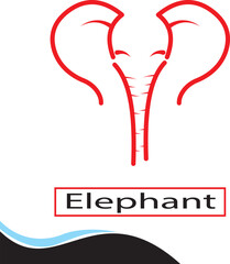 Vector of elephant head. Animal. Elephant head vector silhouette. Vector drawn elephant icon.