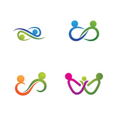 infinity people  family and community logo vector