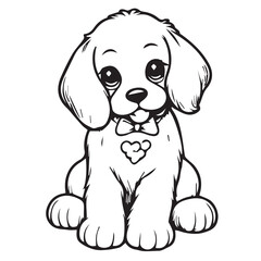 Puppy line art 