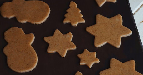 Christmas Cookies Unbaked Closeup Brown Color