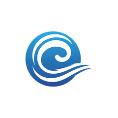 Water wave logo vector icon image