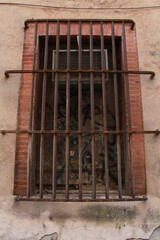 old window with bars