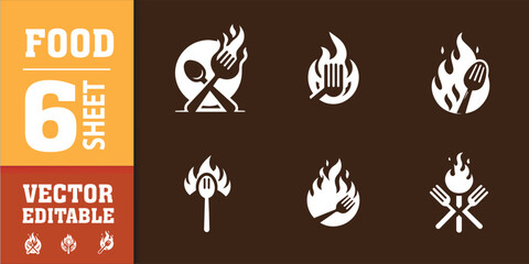 Fork, knife, spoon and plate set icons. Tableware set flat style. Dinnerservice collection. Plate, fork and knife for apps and websites. Dinner service - stock vector