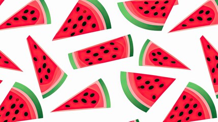Watermelon slices on white