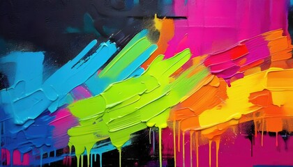 Vibrant abstract art with dripping paint