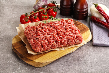 Raw minced beef uncooked meat