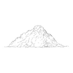 Pile of flour, sugar, protein, spices, seasonings, starch, dry powder sketch drawing