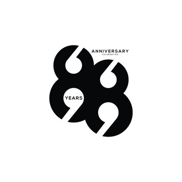 88th, 88 Years Anniversary Logo, 88 birthday, Vector Template Design element for birthday, invitation, wedding, jubilee and greeting card illustration.