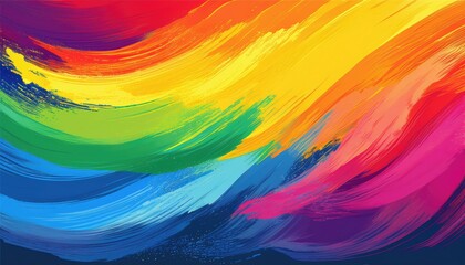 Vibrant rainbow paint strokes