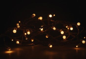 Obraz premium Christmas lights, tangled up and glowing