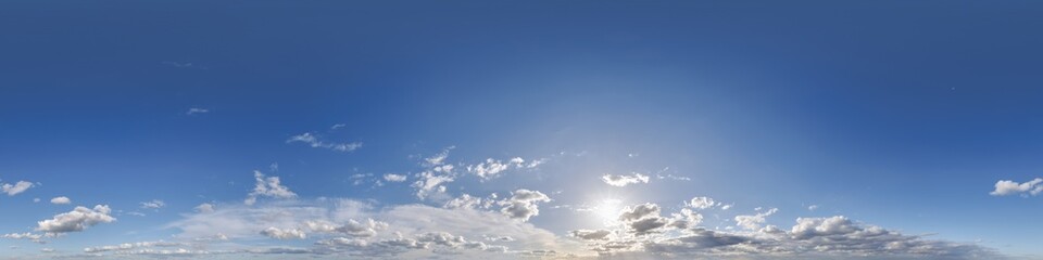 seamless evening blue sky hdri 360 panorama with zenith  for use in 3d graphics or game development as skydome or edit drone shot as sky replacement