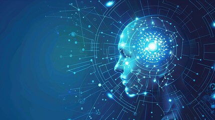 modern information technology background or cyber tech wallpaper, glowing digital data, futuristic business presentation background