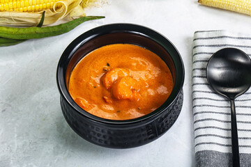 Indian cuisine - spicy prawn masala