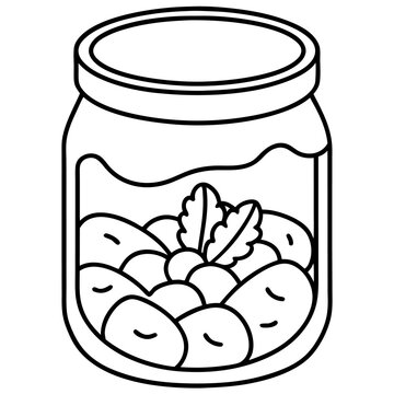 recommend clip art: preserved food outline coloring book page line art drawing