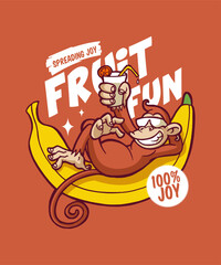 Fruit Fun Cartoon Illustration Design
