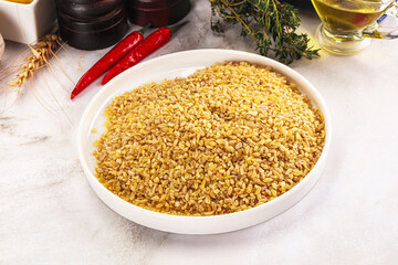 Dry wheat bulgur fow cooking