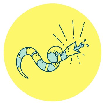icon of a tattoo style hissing snake