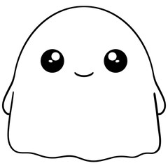 Adorable Smiling Ghost Doodle