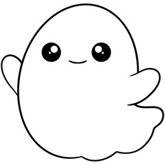 Adorable Smiling Ghost Doodle