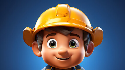 3D Cartoon-Style Gold Miner Character in a Vibrant Mine Setting