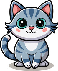 Cute cat illustration, cat vector, cartoon cat