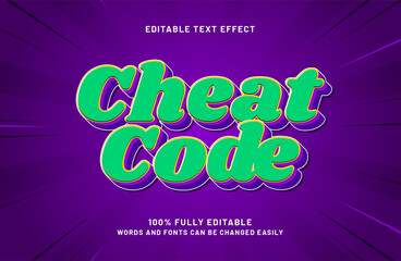 cheat code editable text effects with a game and play theme