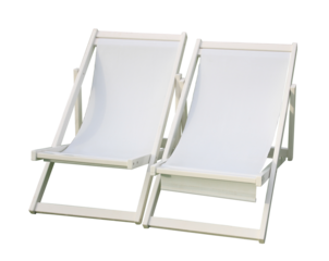 white beach deck canvas chair on transparent background png file